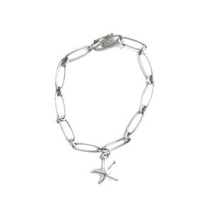 Tiffany & Co. 925 Silver Elsa Perretti Starfish Oval Link Bracelet 7 1/4” OBO